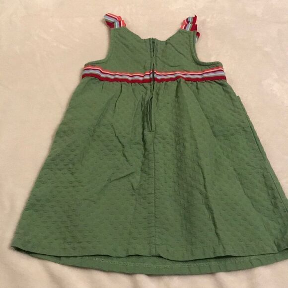 Gymboree Green Jumper Dress w Bow Trim - Size 5T - Picture 6 of 7
